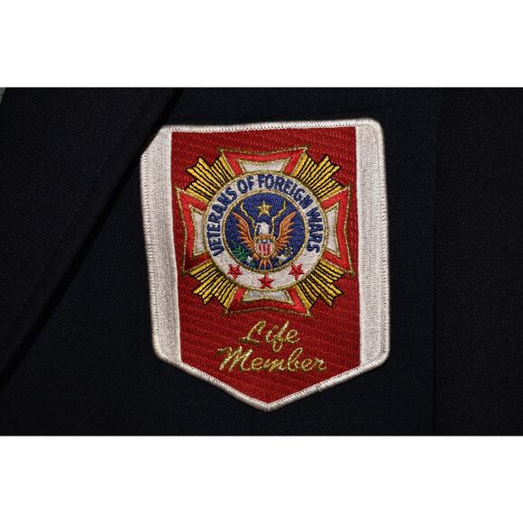 VETERANS OF FOREIGN‎ WARS Vintage Life Member Navy Blazer *See Measurements* - Picture 3 of 4